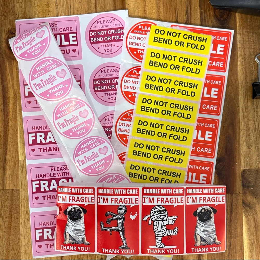 80 Assorted Fragile and Handle With Care Stickers